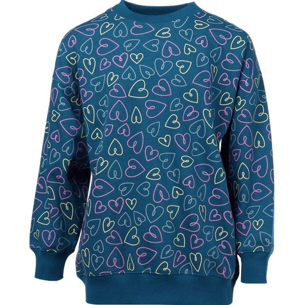 BCG Girls Lifestyle Cotton Fleece Oversize Sweatshirt in Legion Heart Cluster XL